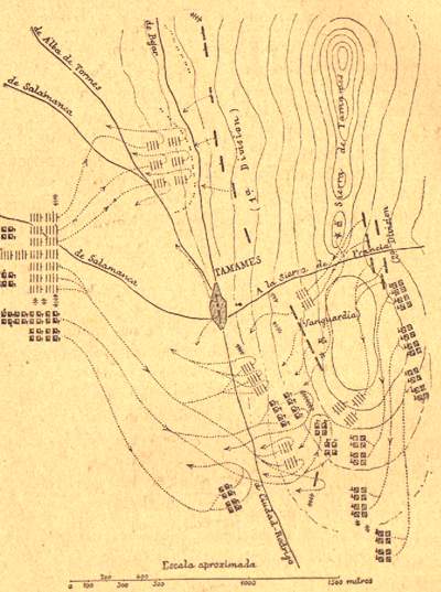 Plano de la Batalla de Tamames