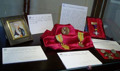 Vitrina en la exposición de grabados